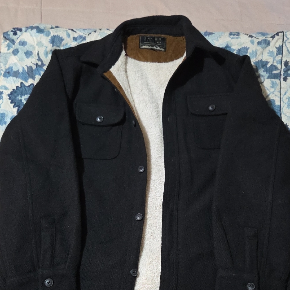 *NWOT* Stunning JACHS NEW YORK Yates Wool Blend Sherpa Lined Shirt Jacket